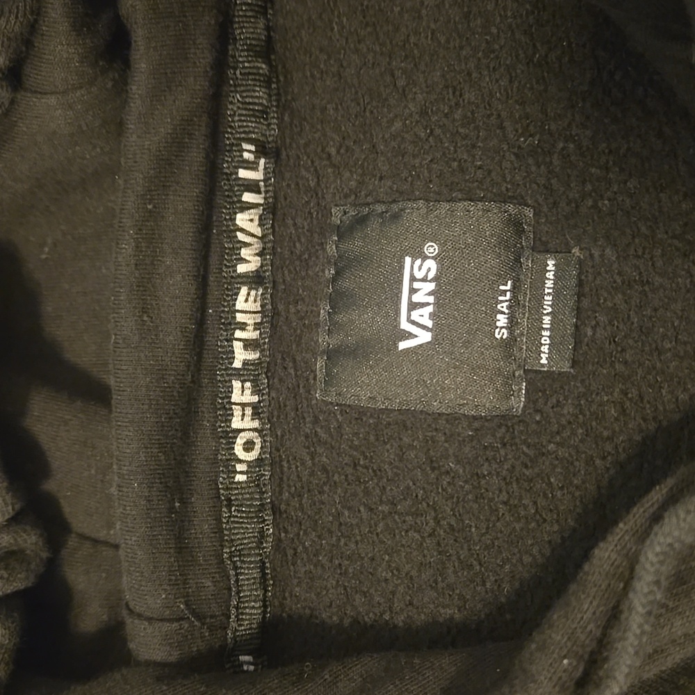 Vans Black Sweatshirt Hoodie Classic Pullover Mens Size Small - Picture 3 of 3